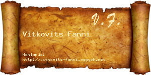 Vitkovits Fanni névjegykártya