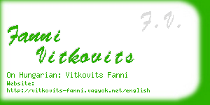 fanni vitkovits business card